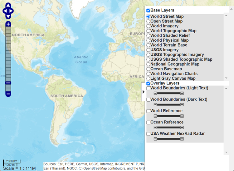 Web map and Layer Manager without line overlay