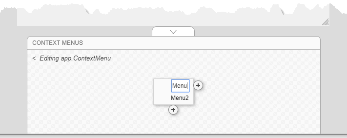 Context Menus editing area