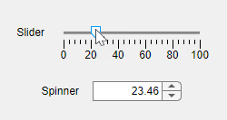 Slider-spinner custom UI component.