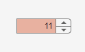 Spinner in a light-themed figure with a value of 11 and a light red background