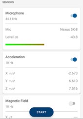 Image showing acceleration and magnetic field enabled