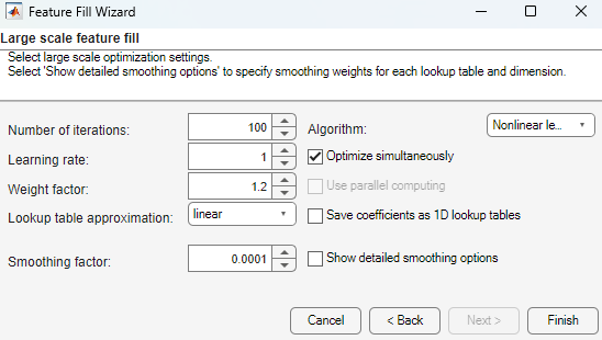 Feature fill wizard.