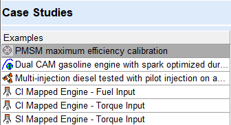 List of case studies, including PMSM maximum efficiency calibration.
