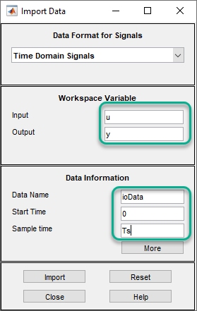 Import Data dialog box.