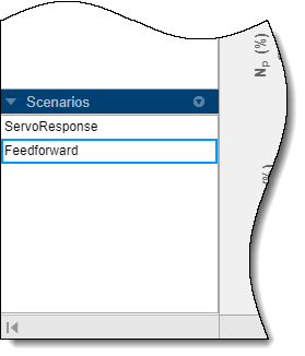 Lower left section of the MPC Designer window, showing the scenario section with the updated scenario names.