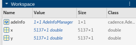 extracted variables in base workspace