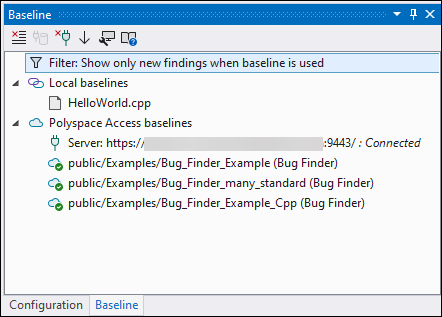 Visual Studio Baseline view