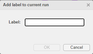 Add label to run dialog box