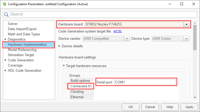 Configuration parameters