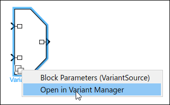 Variant badge on a Variant Source block