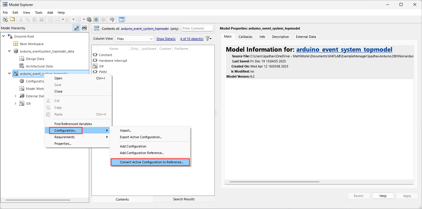 Convert Active Configuration to Reference