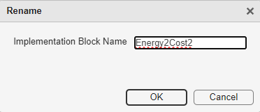 Blockset designer Rename button for new implementation block name