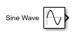 Sine Wave block with the block name myBlock on the left side of the block.