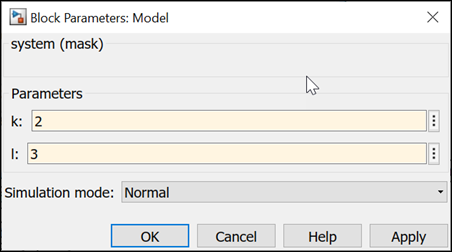 system mask dialog parameters