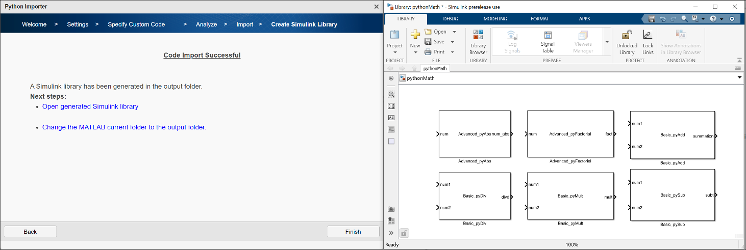 Python Importer with generated block library