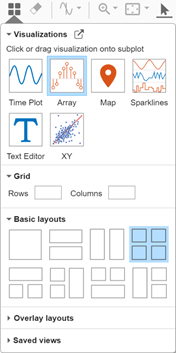 Layout menu in the Simulation Data Inspector with the 2-by-2 subplot layout selected.