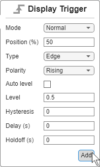 The Display Trigger menu