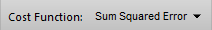 Cost Function drop-down list with the default as Sum Squared Error