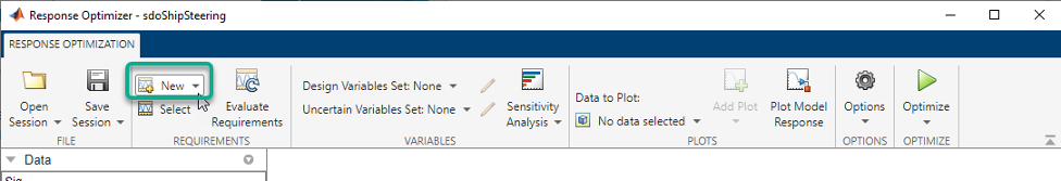 New option in the Response Optimization toolstrip