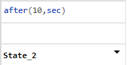 A transition column with a condition of after(10,sec) and a destination of State_2.
