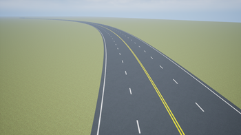 Curved road scene