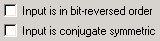 Clear input is in bit-reversed order parameter and clear Input is conjugate symmetric parameter