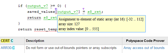 Buffer overflow violates CERT C rule ARR30-C