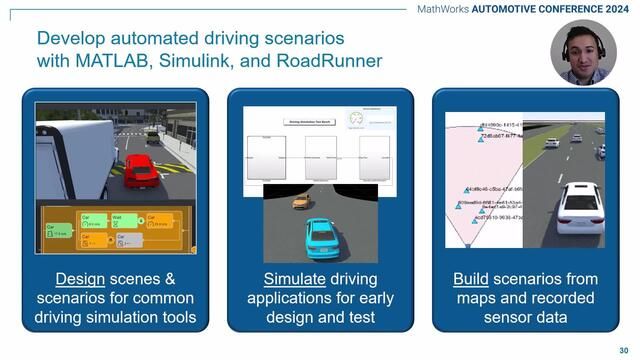 MATLAB、Simulink、RoadRunnerを使用した自動運転のシナリオシミュレーション